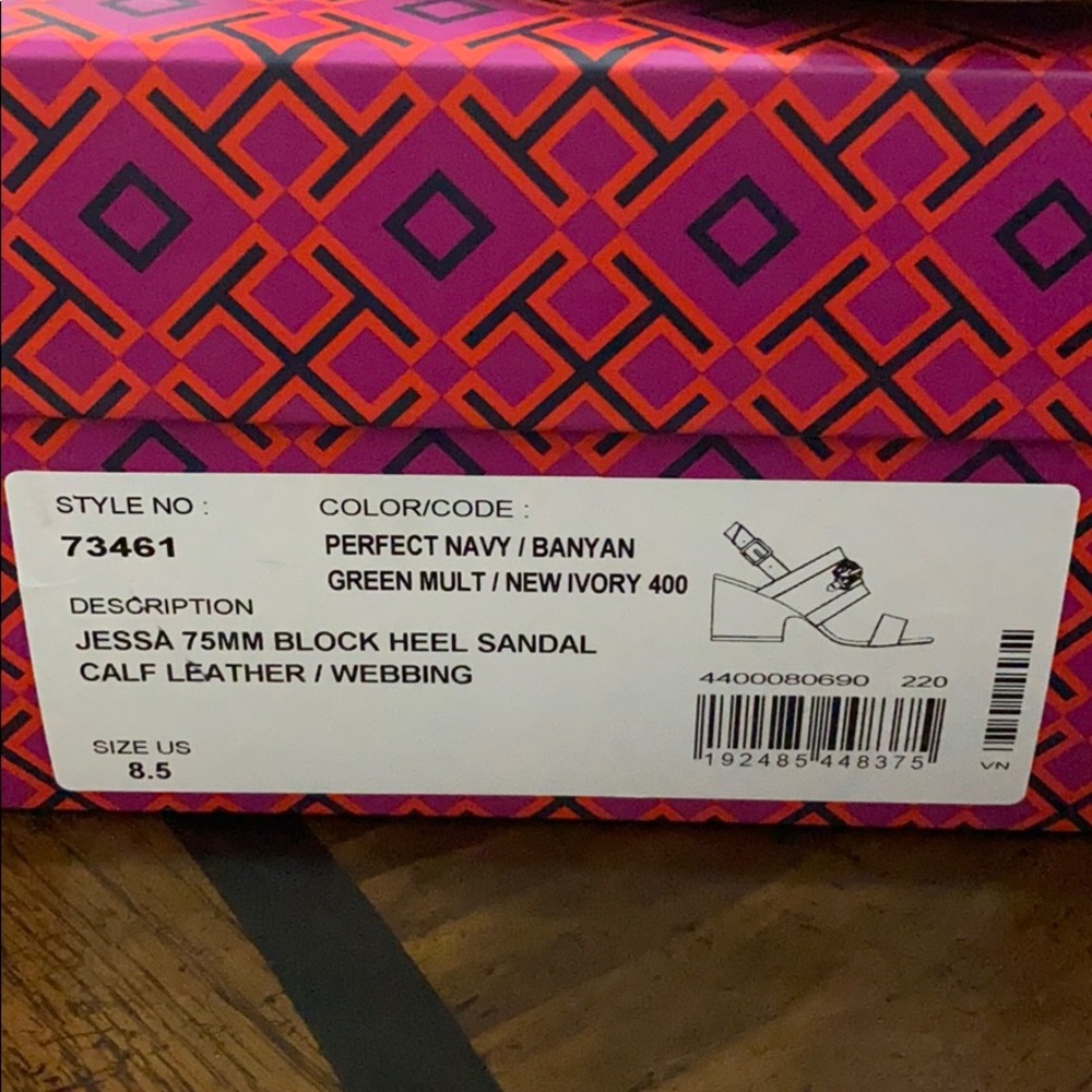NEW TORY BURCH JESSA 75MM Block Heel Sandals #8.5 - Picture 7 of 12